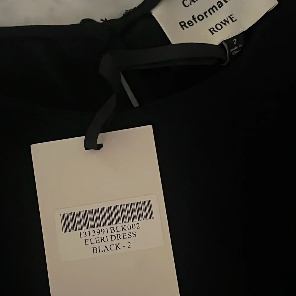 Reformation Black Mini Dress with Velvet Accents - Picture 5 of 5